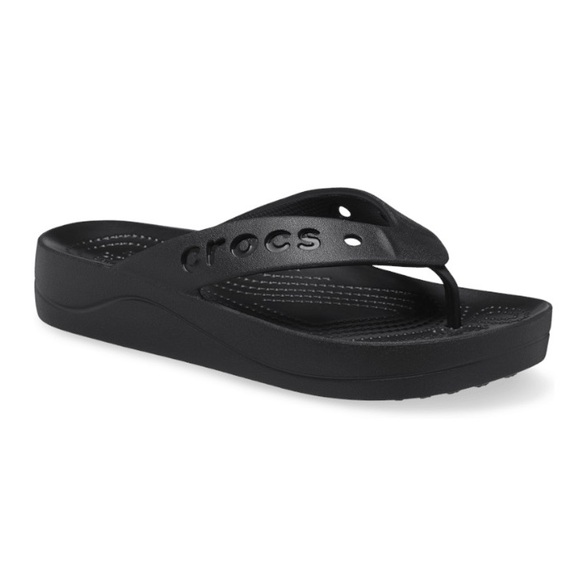 CROCS Baya Platform Flip in Black Women’s Size 8 Lightweight Slip-On Flip Flops - Picture 3 of 10